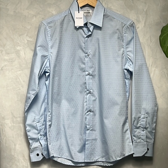 NWT Duchamp London Textured Dot Dress Shirt, Size M - Picture 2 of 8